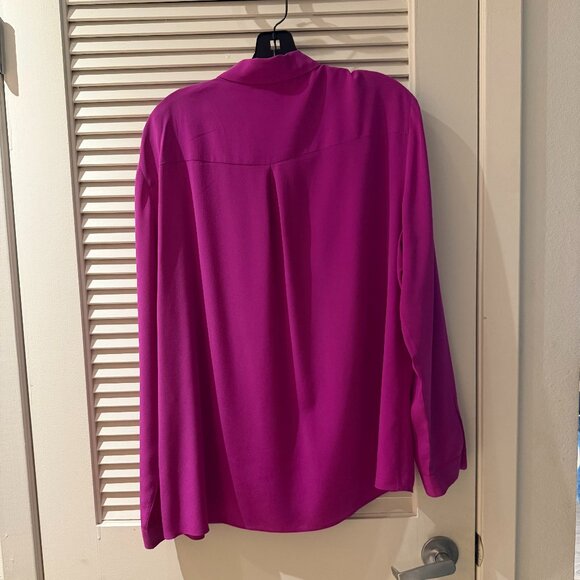 Sézane Ann Silk Blouse | Fuchsia Size EU 44 US 12| 100% Silk | Good Condition - Picture 4 of 10